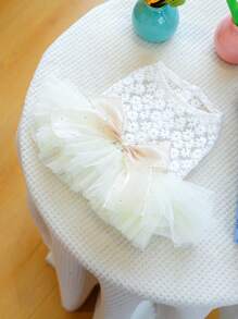 1pc Pet Dress, Dog/Cat Apparel, Stylish & Cute Outfit For Small Pets, Casual & Romantic Wedding Veil Themed Clothes