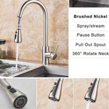 1pc Faucet With Retractable Adjustable Shower Head Attachment