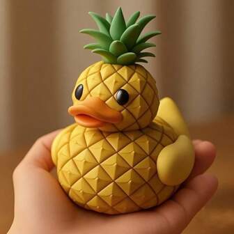 Creative Imaginative Pineapple Duck Fruit Series Duck Statue Figurine Home Decor