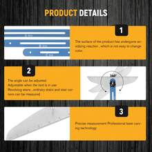 Sourcing Map Stair Tread Template Tool 9"-54" Adjustable Length Stair Measuring Tool Jig For Risers And Partition, Blue - Blue - View 4