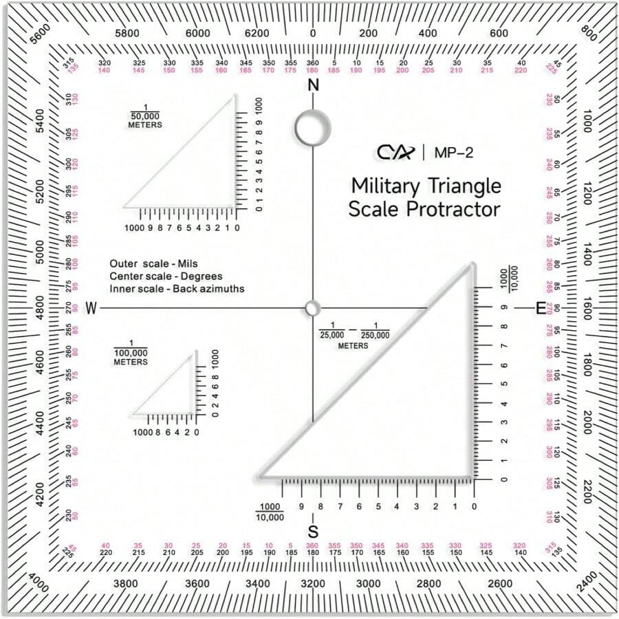 2025 New ModelMilitary Map Protractor Coordinate Scale Map For Land ...