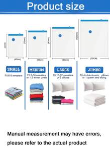 Storage Compression Bags Vacuum Storage Bags Set Cabinet Storage With Hand Pump - Space Saving, Sealable And Compressible, Dust And Moisture Proof, Suitable For Dormitory, Wardrobe And Moving 5pcs Transparent Vacuum Compression Bags Waterproof Storage Bags Large Size Quilt Clothes Storage Bags Home Clothes Bedding Quilt Vacuum Bags