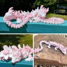 1pc 3D Printed Cherry Crystal Dragon, A Dragon Model With Movable Joints-Decorative Fantasy Dragon, Suitable For Display, Collection And Unique Gifts. - Multicolor - View 5