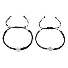 1对欧美流行蜘蛛网友谊不锈钢编织情侣手链