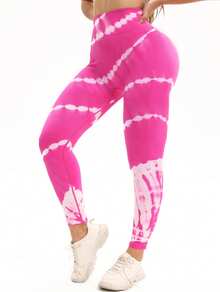 6Pcs(6Random Colour) Women Sports Leggings Yoga Pants High Waist Lift Butt Tie Dye Women's Seamless Pants Fitness Cycling Elastic Slim Leggings Pants- 6pcs Leggings Set,Gym Clothes Women Set,Workout Sets - 6 random colors - 查看 11