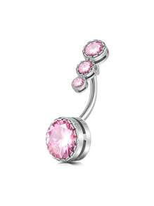 1 Peça Argola para Umbigo Descaída Rosa, Y2K, Joia de Piercing de Umbigo Fofa com Asa, Coração, Borboleta e CZ, 14G, para Mulheres