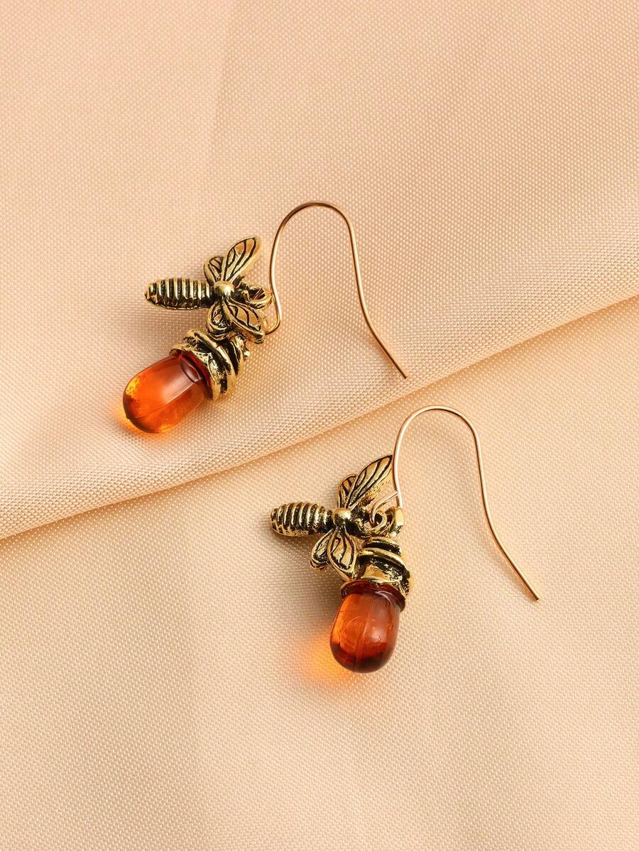 2 件波西米亚蜜蜂装饰吊坠耳环，复古动物首饰，适合女孩、生日派对周年纪念礼物、最佳朋友圣诞礼物 - 彩色 - 查看 1