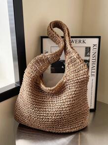 Fashionable Straw Woven Tote Bag For Women, Leisure Style