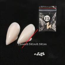 2 Pieces Of Vampire Teeth With Adhesive Particles - Perfect For Role-Playing And Halloween Costume Party Vampire Accessories - Multicolor - View 6