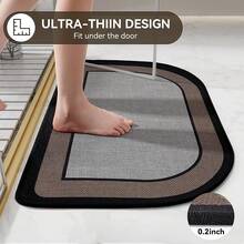 Ultra Thin Bathroom Rugs Mat - Round Bath Rugs Grey 16x24-Holidaygift - Brown - View 3