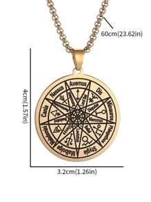 Collier avec pendentif en acier inoxydable, symbole de Salomon, divination mystique, cadeau à la mode et punk pour hommes et femmes