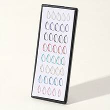 40 piezas de anillos de nariz de acero inoxidable de colores mixtos UV de moda minimalista - Multicolor - Ver 2