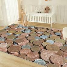 [Velvet] 1PC Geometric Area Rug, Lightweight And Easy To Wash, Easy To Handle Summer And Autumn Floor Mat For Living Room, Bedroom, Bathroom, Office, Balcony, Room Accessories - 彩色 - 查看 6