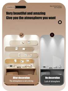 1pc/4pcs Set 7.87*31.5 Inch Decorative Felt Board, Multi-Color Combination, For Office And Home Decor, Cork Board Strips For Wall Pinning And Adhesive Bulletin Board, Supplies For Teacher Back To School, Halloween, Christmas, New Year Decoration, Pin Board, Vision Board - Multicolor - View 7