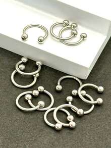 12 件/套不锈钢简约鼻环，防过敏女士礼物，适合夜市、派对、节日、生日