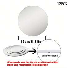 1pc Round Mirror, Round Wall Mirror Fogless Shatterproof Bathroom Circle Acrylic Mirror Unbreakable Frameless Wall-Mounted Mirrors For Wall Living Room Bedroom Home Decor, Stickers, Wall Decal, Vinyl Decal For Home Decorations, Spring Decoration Items Refresh Your Home, Festival Decoration Stickers Gifts Birthday Graduation
