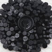 100 sztuk/worek Metalowe ośmiokątne koraliki do pieczętowania woskiem, używane do pieczętowania kopert, zaproszeń ślubnych, koralików do pieczętowania opakowań prezentowych