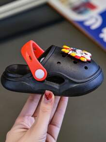 1 Pair Lightweight Soft Cartoon Lion Decoration Slip-On Breathable Sandals, Dual Use Design For Summer