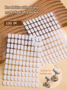 100pcs Double-Sided Adhesive Nail Stickers, Suitable For Nail Art Practice, Transparent Seamless Crystal Gel, Fixing Nail Plates, Jelly Gel, Nail Art Supplies, Nail Tools, Nail Art Tools, Back To School Season, Nail Art, Nail Tools, Suitable For Press-On Nails - Multicolor - View 9