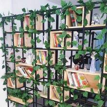 12 件 78.7 英寸塑料人造常春藤绿叶藤蔓悬挂爬山虎假植物藤蔓植物爬山虎叶、绿萝叶藤、西瓜叶藤、海棠叶藤、葡萄叶藤，适用于墙壁花园户外室内婚礼家居装饰、情人节、礼物生日毕业 - 彩色 - 查看 9