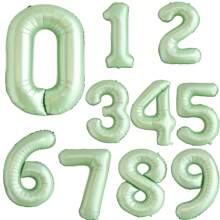 32inch Retro Olive Green Number Balloons|Foil Metallic Birthday Party Decorations| Individually Packaged Collapsible Number Balloons Photo Props|For Birthday, Anniversary, Holiday Decor