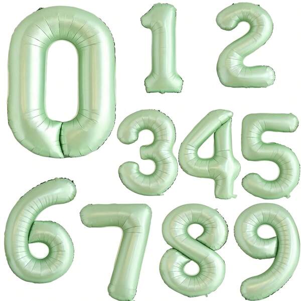 32inch Retro Olive Green Number Balloons|Foil Metallic Birthday Party Decorations| Individually Packaged Collapsible Number Balloons Photo Props|For Birthday, Anniversary, Holiday Decor