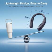 Neck Fan, Hands Bladeless Neck Fans Portable Rechargeable, 6000 MAh Battery Operated Wearable Personal Fan, Cooling Neck Fan, 3 Speeds, USB Fan Gifts Men, Women, Travel, Outdoor - Navy Blue - 查看 6