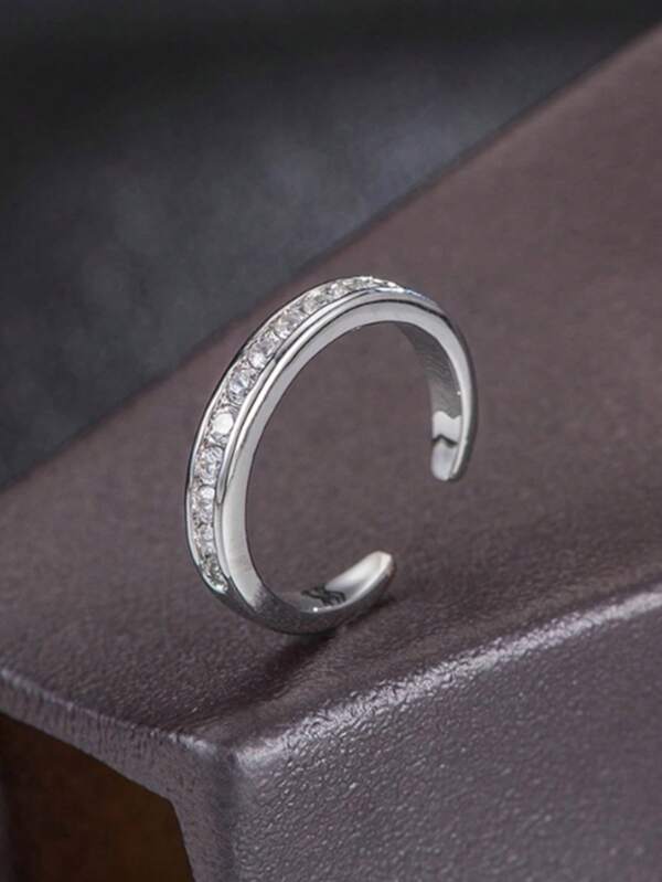 1 pezzo Anello da mezza falange regolabile con punte aperte, stile minimalista europeo e americano, design personalizzato, moda vintage, gioielli eleganti da donna per i piedi, anello versatile per le dita, regalo perfetto per San Valentino, Natale, Capodanno
