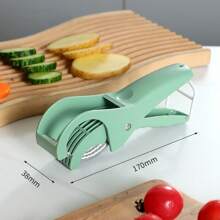 1pc Stainless Steel Manual Vegetable & Fruit Slicer - Multi-Functional Kitchen Manual Tool, Suitable For Cucumber, Banana, Onion, Salad, Chili, Slices Quickly And Evenly, Dishwasher Friendly