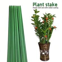 10pcs/20pcs Plant Support Stake / Flower Rod / Greenery Fixing Rod Plant Stake, Plant Rod, Garden Green Bendable Single Stem Plant Support Stake Suitable For Indoor And Outdoor Plants Potted Plants Flowers Orchids Peonies Roses Simulation Flower Rods Diy Handmade Floral Wire Green Flower Rods Simulation Fake Flower Wire Bendable Flower Rod