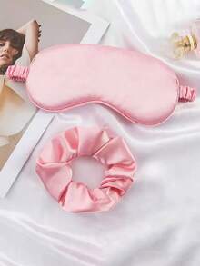 2 件套睡眠面罩和发圈套装，遮光，丝绸般质感，免压缩，学校，返校，旅行，旅行必需品，家居必需品，眼罩，睡眠面罩 - 彩色 - 查看 6