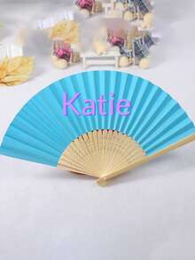 Personalized Name Strawberry Pattern White Folding Hand Fan, Elegant Polyester Fan, Suitable For Weddings, Wedding Showers, Birthdays, Baptisms And First Communions - No Electricity Required, Feather Fan - White - View 12