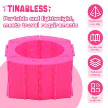 Tinabless 1 pieza Asiento de inodoro portátil plegable para entrenamiento de ir al baño para niños pequeños, para uso en exteriores, campamentos, viajes, asiento de inodoro de viaje para niños y niños pequeños