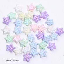 20 Pcs Colorful Acrylic Beads, Heart Star Spacer Beads, Suitable For Bracelet, Necklace Making, Earring Pendants, Jewelry DIY Accessories