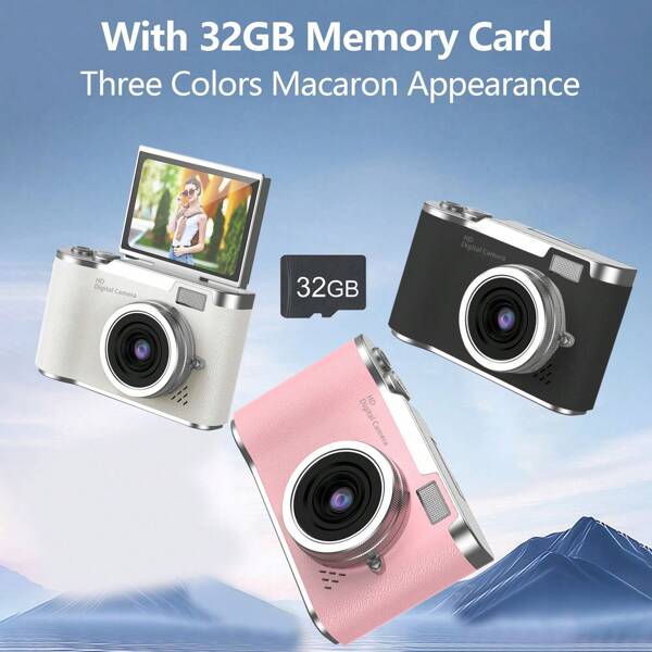 HD Digital Camera For Photography & Vlogging - Compact 48MP, 8X Digital Zoom, 180° Flip Screen, With Built-In Flash, Includes With Card Reader&OTG - Ideal For Beginners, Live Streaming & Travel, Live Streaming Camera|Userfriendly Interface|Highresolution Camera, Portable Camera.Easter, World Cup, Eid Al-Fitr ﻿,800mAh Rechargeable Lithium-Ion Battery