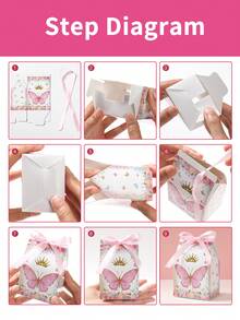 Bộ 12 hộp quà hình bướm màu hồng và tím kèm ruy băng, hộp quà mini hình bướm nhiều màu, thích hợp cho sinh nhật, đám cưới, tiệc mừng em bé, họp mặt gia đình, quà tặng tiệc tùng, hộp đựng kẹo, hộp bánh mì, hộp bánh quy, hộp quà đa năng. - Bướm hồng và tím trộn lẫn - Xem 11