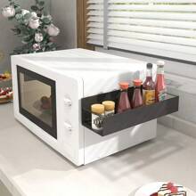 1/2pcs Set Magnetic Side Storage Rack, Suitable For Refrigerator And Washing Machine - No Drilling Required, Fashionable Black Metal Face, Wall-Mounted Spice Organizer, Perfect For Laundry Essentials