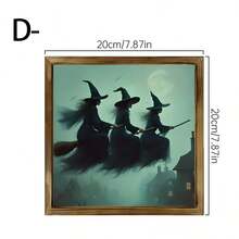 1 PIEZA Decoración de pared de madera de estilo vintage de granja para Halloween - Gato brujo con escoba, murciélago y silueta de calabaza - Decoración de madera natural para interiores/exteriores - Ideas de regalo únicas, para el hogar, la oficina o la cafetería, regalo perfecto para fiestas y vecinos, decoraciones de Halloween