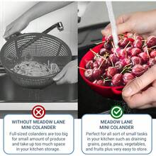 1/3 件创意浆果水果滤锅，6 英寸小尺寸，可用洗碗机清洗，带双手柄的水果碗，紧凑型食物过滤器，厨房配件，家居装饰，野餐，海滩，餐饮，适用于浆果、蔬菜和意大利面（多种颜色）