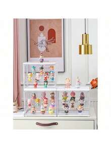 1 件动作人物收纳盒、盲盒、娃娃收纳盒、亚克力娃娃展示盒、透明收纳盒、组装玩具收纳展示盒、圣诞节、情人节、新年装饰