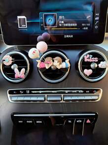 2pcs Cute Couple Doll Decorations For Car Interior, Fit For Dashboard, Air Vent, Display