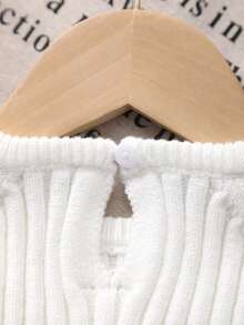 Baby Girl Casual Solid Color Knit Sweater - White - View 3