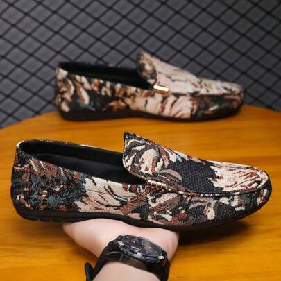 남성용 패션 슬립온 로퍼, 미끄럼 방지 및 내마모성, 인기 좁은 보트 슈즈, 가벼운 디자인, 두 사이즈 크게 신으시길 권장합니다.