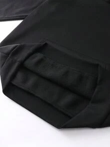 女士秋冬双层连帽套头卫衣，女士外套，女士秋冬服装，女士秋冬装，返校季女士拉链连帽卫衣，女士军装风双层连帽卫衣休闲黑色 - 黑色 - 查看 8