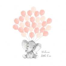 1 pieza Póster y estampado en lienzo con impresión de globos de animales de dibujos animados lindos, arte de pared moderno para decoración del hogar y regalo para la habitación de niña bebé sin marco - Multicolor - Ver 32