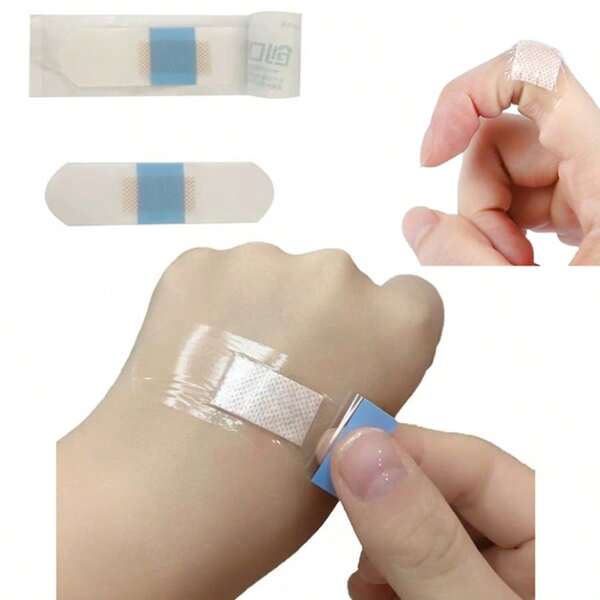 50pcs Adhesive Bandages All Purpose Hydrocolloid Gel Bandages Support Better Healing For Blisters, Cuts & Scrapes, Waterproof.