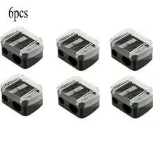 Sacapuntas de maquillaje de cinco/doble agujero, sacapuntas de lápiz, sacapuntas de lápiz de cejas, sacapuntas de lápiz de ojos, herramienta de maquillaje, útil de oficina y escuela, decoración de habitación, tocador, viaje, dormitorio, accesorios de maquillaje, regalos económicos, regalos de Navidad para mujeres - Negro - Ver 14