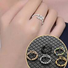Bague anti-anxiété Bague perles Bagues pour femmes hommes Bague en acier inoxydable Spinner Spiral Simulé Librement Anti Stress Bague Fidget Cadeaux de fête Bijoux