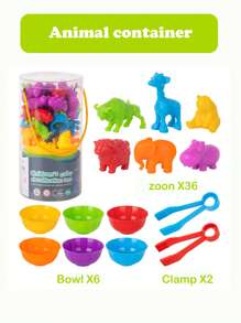 Juego educativo para niños, set de juguetes de clasificación, reconocimiento de colores, cálculo de cantidades, juego interactivo de aprendizaje temprano (color aleatorio)