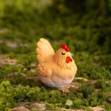 A Cute Resin Micro Landscape Ornament Featuring Animal Figurines Like Puppy, Piglet, And Lamb